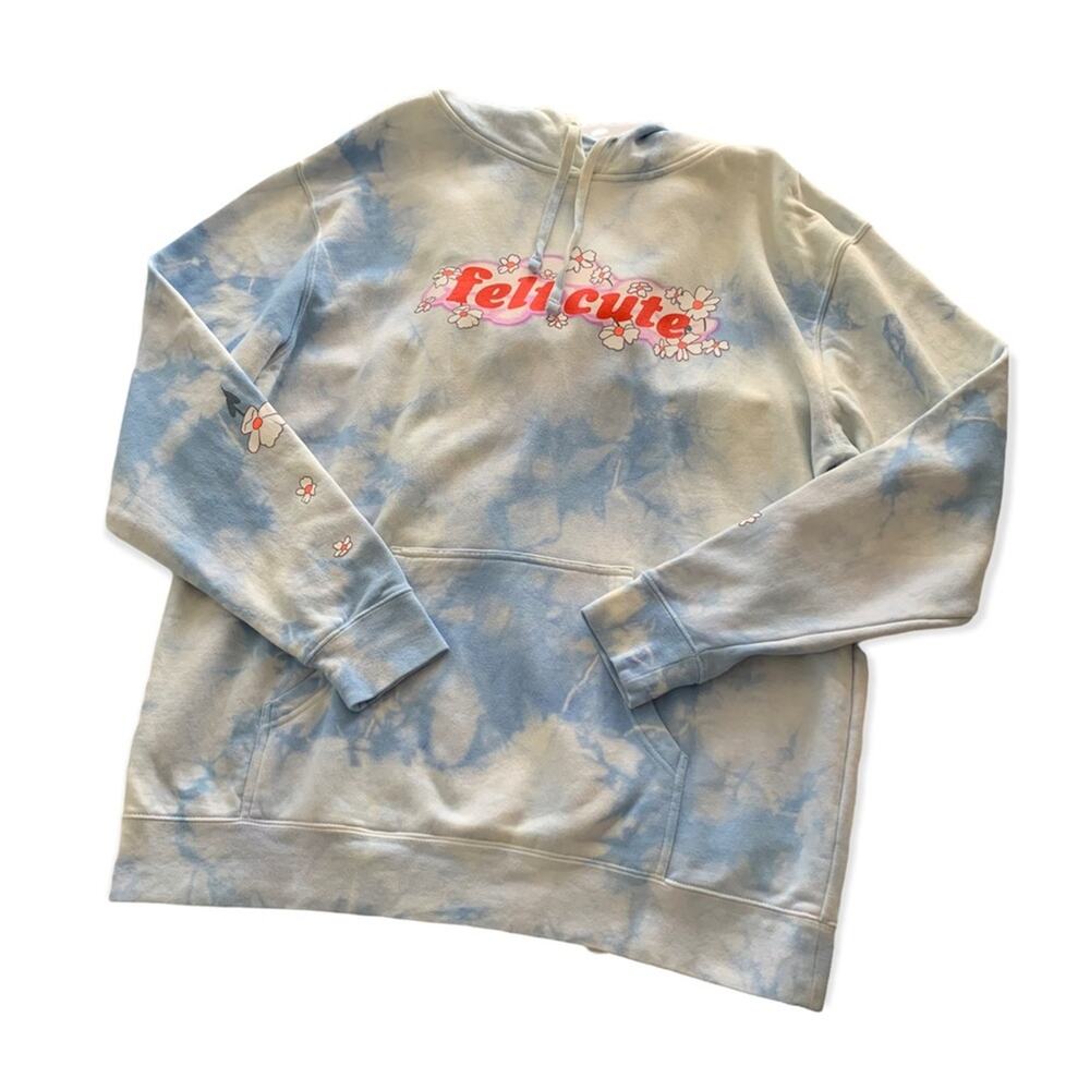 By Samii Ryan | Felt Cute Blue and White Tie Dye Hoodie Sweatshirt Women's XL